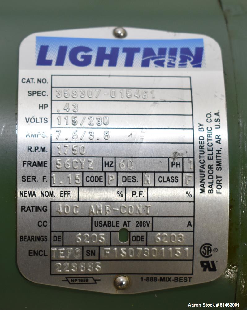 Used- Lightnin Agitator, Model: XJ-42